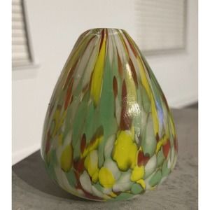 Confetti Swirled Art Glass Oil / Reed Diffuser or Bud Vase Handblown